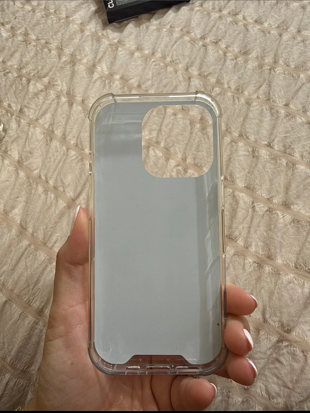 Clear Silver Heart Accent Phone Case - Mirror Finish